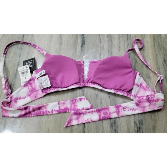 Bar III Summer Stripes V Wire Bikini Top Small NWT - Picture 4 of 6